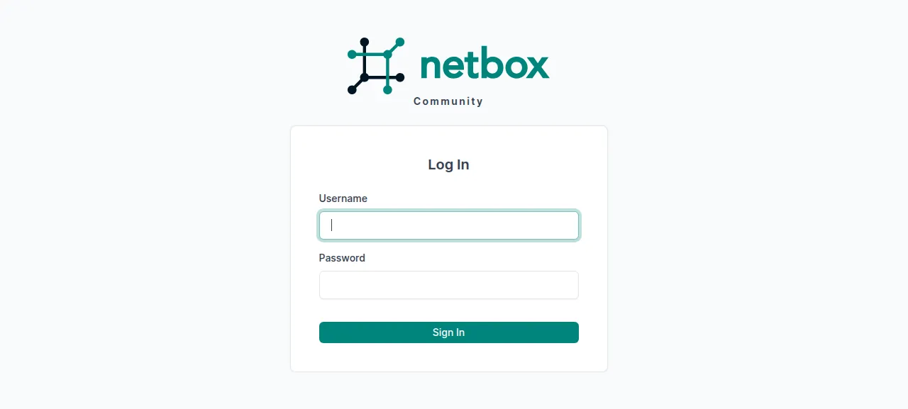 The NetBox log-in page