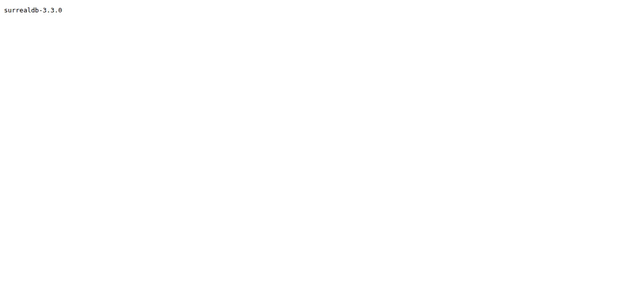 SurrealDB's version answer at the server's address